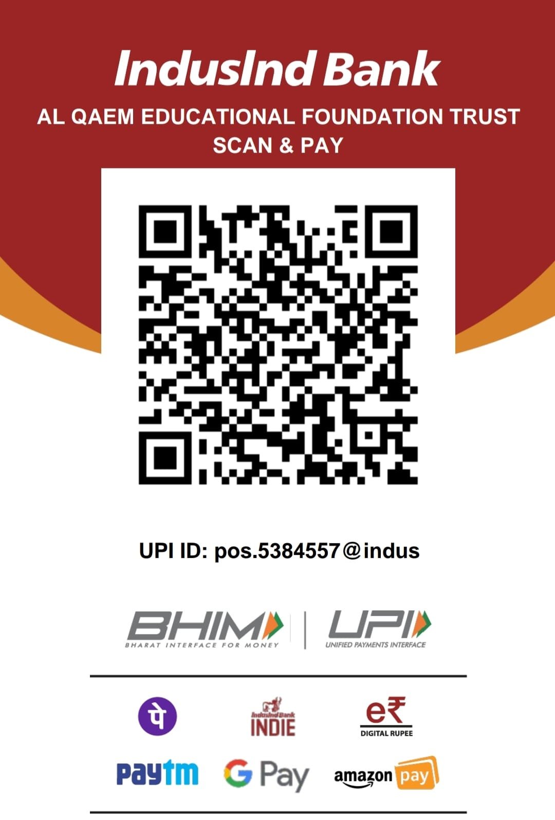 Al-Qaem Educational Foundation Trust official payment QR code